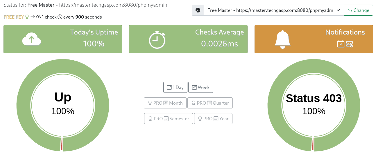 Uptime Monitor Detailed Data