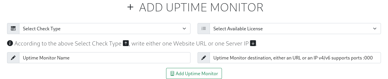 Add Uptime Monitor