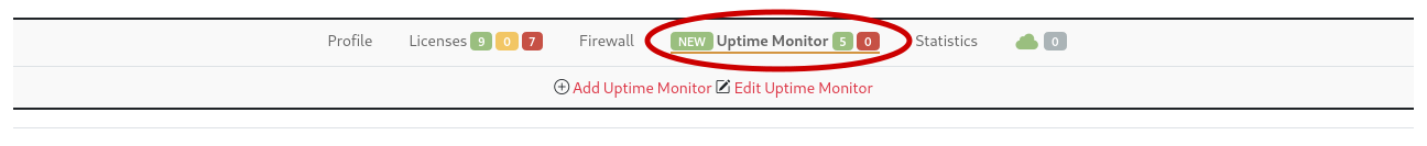 Uptime Monitor Menu